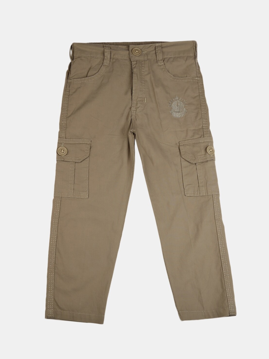 

V-Mart Boys Beige Solid Classic Cotton Cargos Trousers