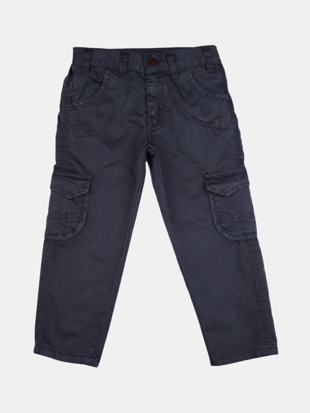 

V-Mart Boys Grey Classic Solid Cargos Trousers