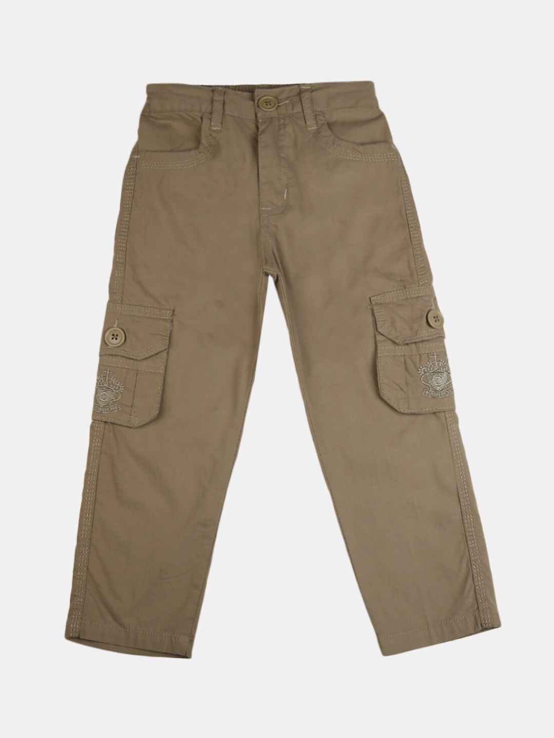

V-Mart Boys Beige Solid Classic Cargos Trousers