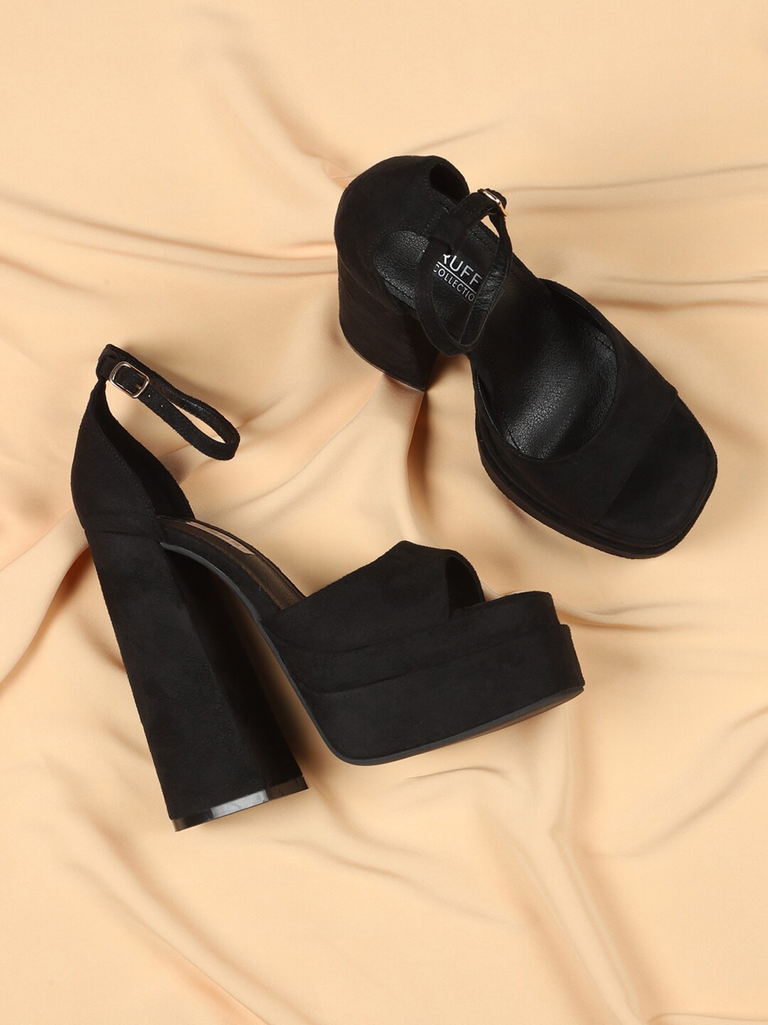 

Truffle Collection Black Solid Block Heels