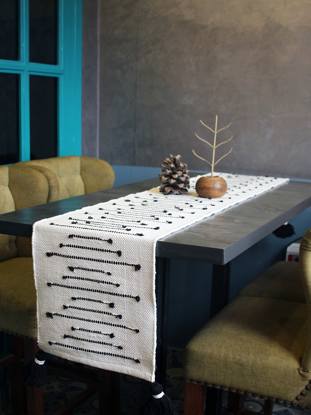 

THE little BIG STORE Off White Printed Cotton Table Runners
