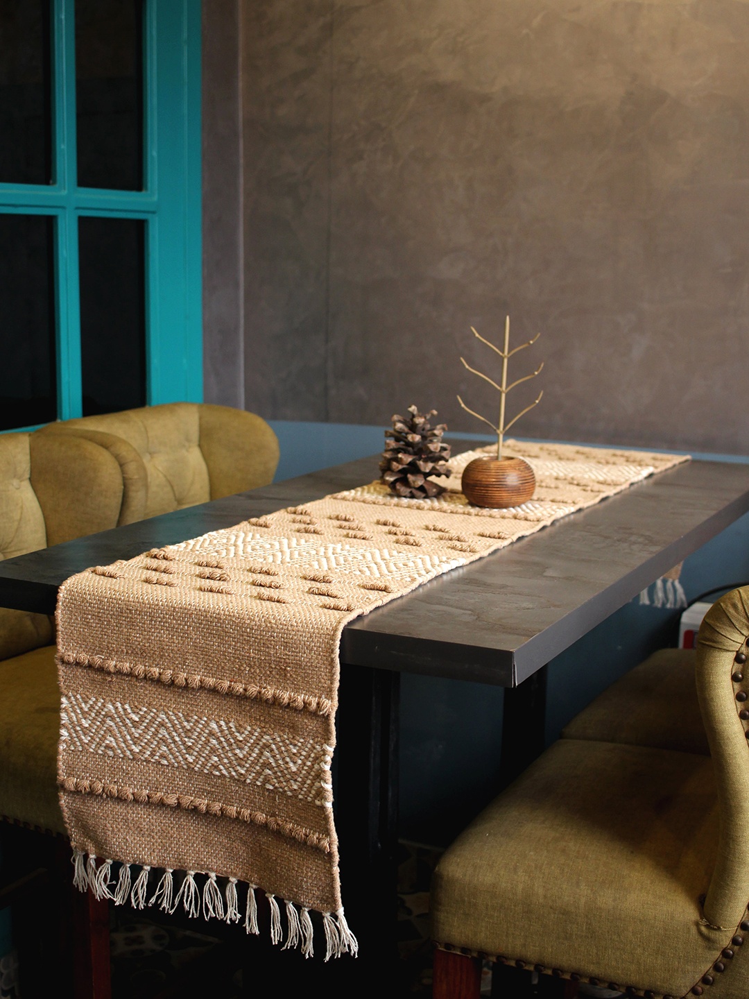 

THE little BIG STORE Off White Printed Cotton Table Runners