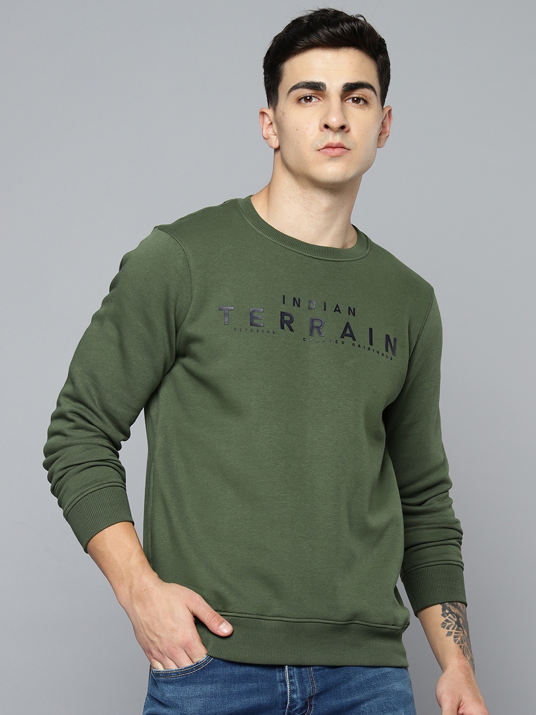 

Indian Terrain Printed Sweatshirt, Green