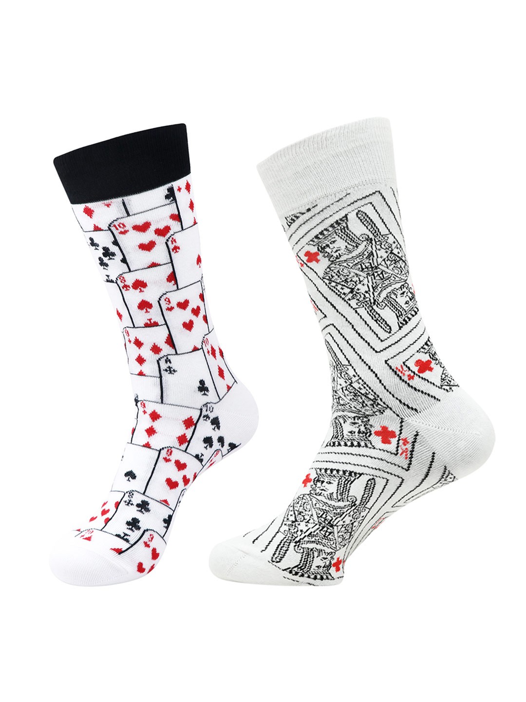 

Balenzia Men Pack of 2 White Printed Calf-Length Cotton Socks