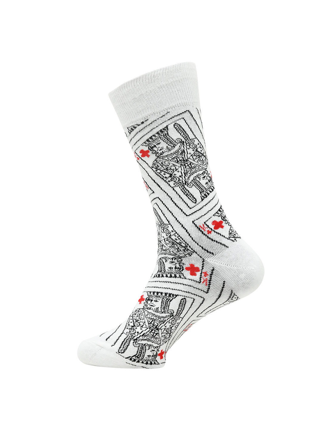 

Balenzia Men White Printed Calf Length Cotton Socks