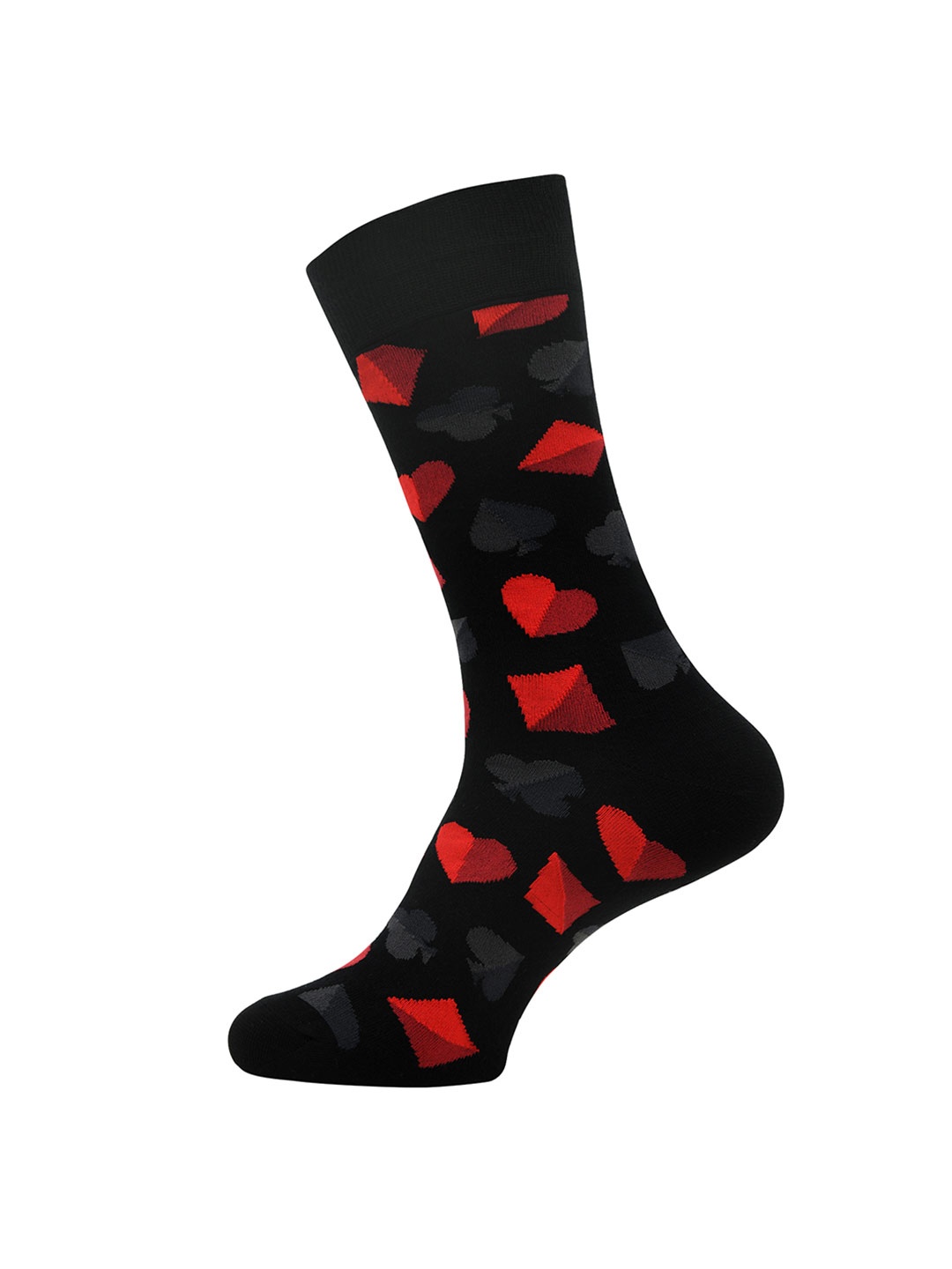 

Balenzia Men Black Patterned Cotton Calf-Length Socks