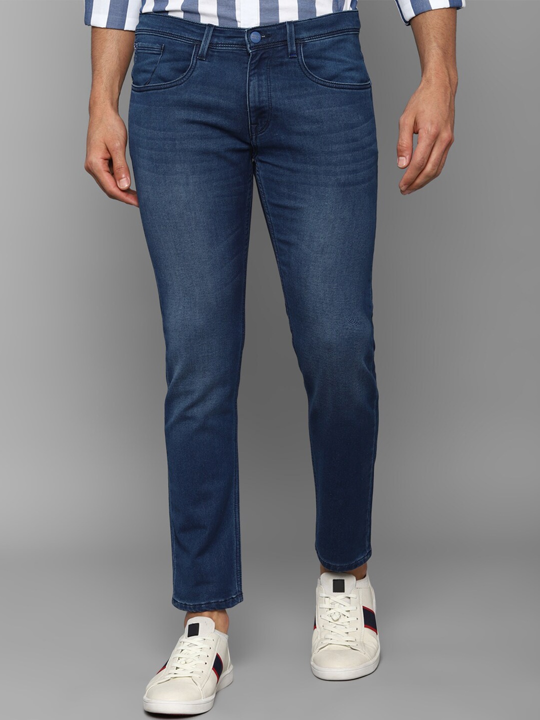 

Allen Solly Men Navy Blue Slim Fit Light Fade Cotton Jeans