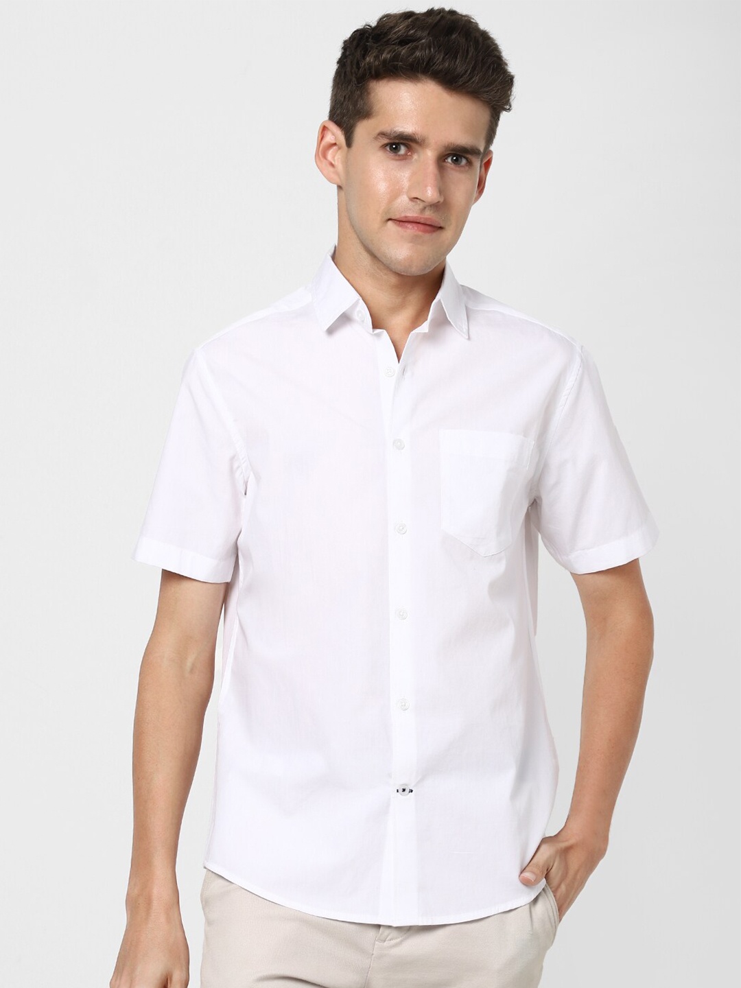 

VASTRADO Men White Cotton Casual Shirt
