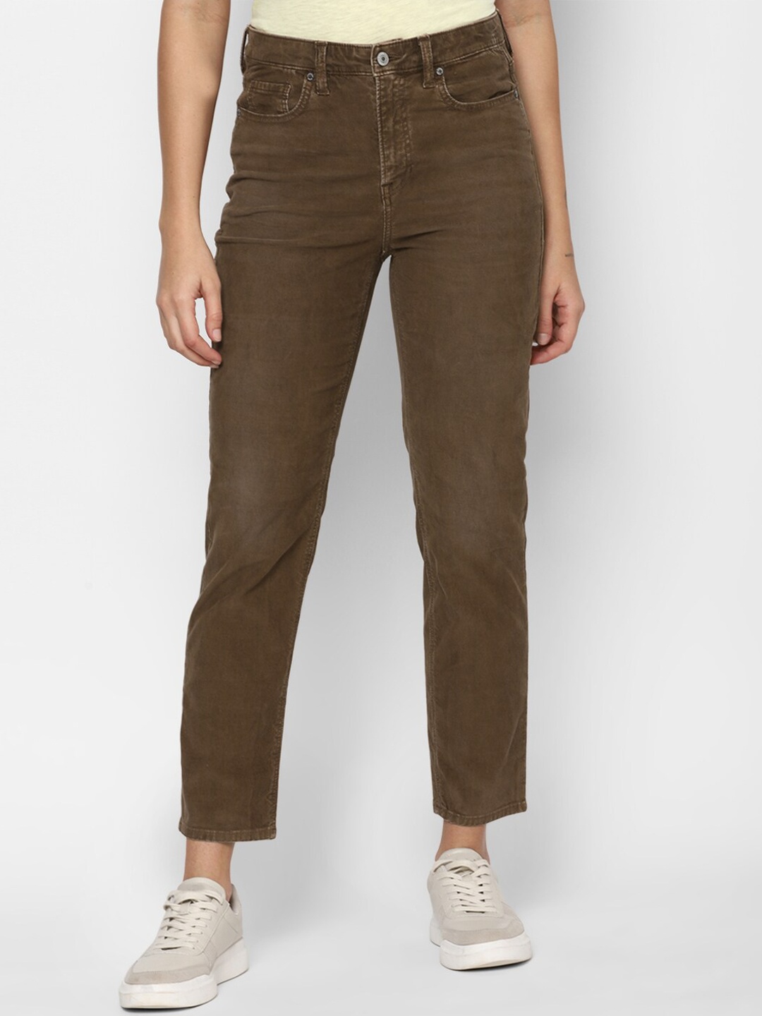 AMERICAN EAGLE OUTFITTERS Women Brown Coloured Slim Fit Cotton Jeans