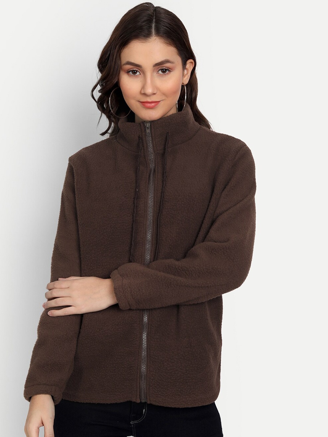 

iki chic Women Brown Windcheater and Water Resistant Longline Puffer Jacket