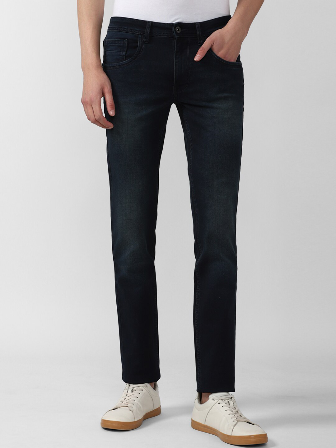 

VAN HEUSEN DENIM LABS Men Navy Blue Slim Fit Light Fade Jeans
