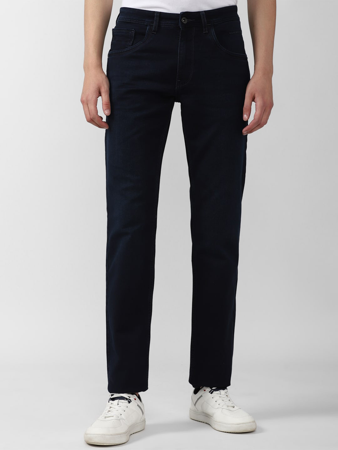 

VAN HEUSEN DENIM LABS Men Regular Fit Mid-Rise Cotton Jeans, Navy blue