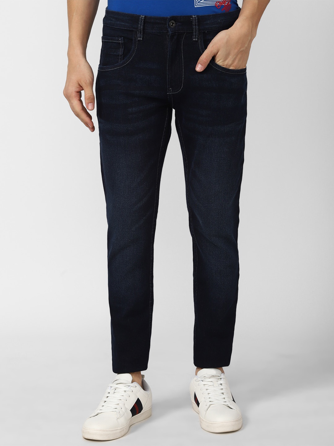 

VAN HEUSEN DENIM LABS Men Navy Blue Slim Fit Light Fade Jeans