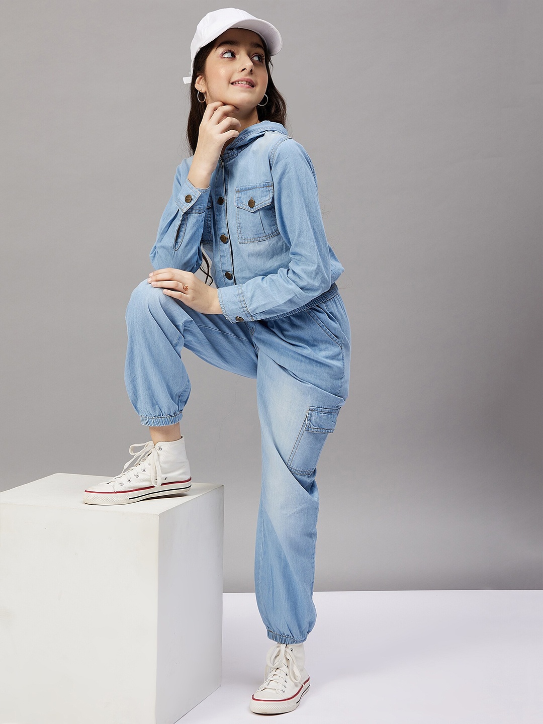 

Stylo Bug Girls Blue Pure Cotton Top with Trouser