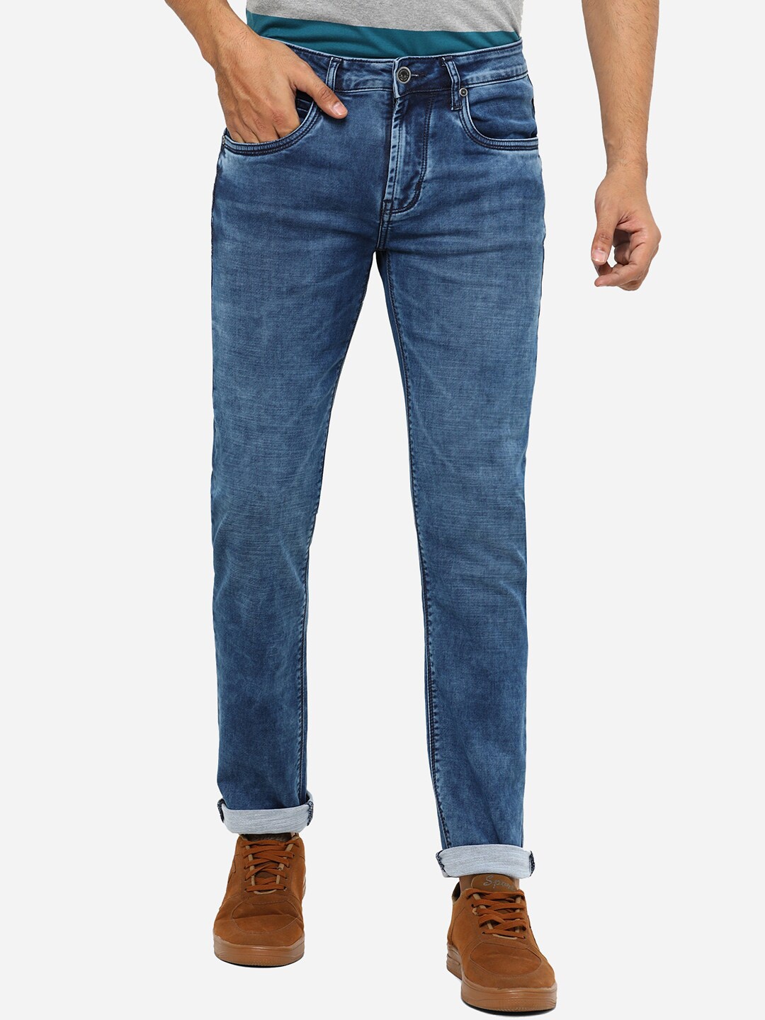

JADE BLUE Men Blue Slim Fit Heavy Fade Jeans