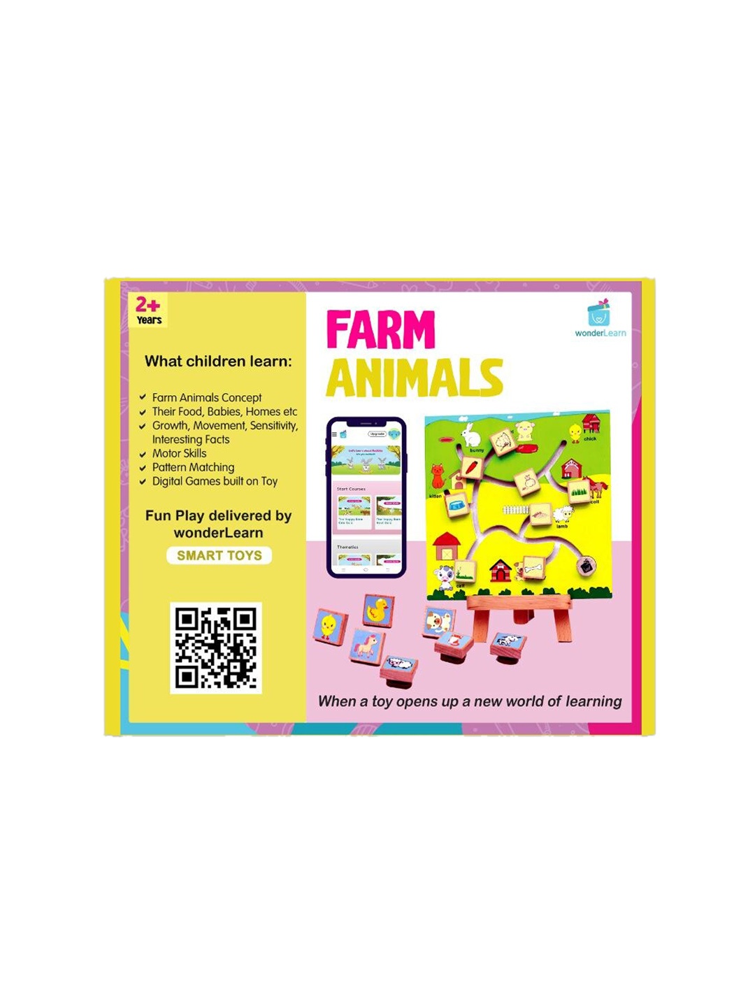 

wonderLearn Kids Yellow & Green Farm Animals Puzzle Learning and Development Toys