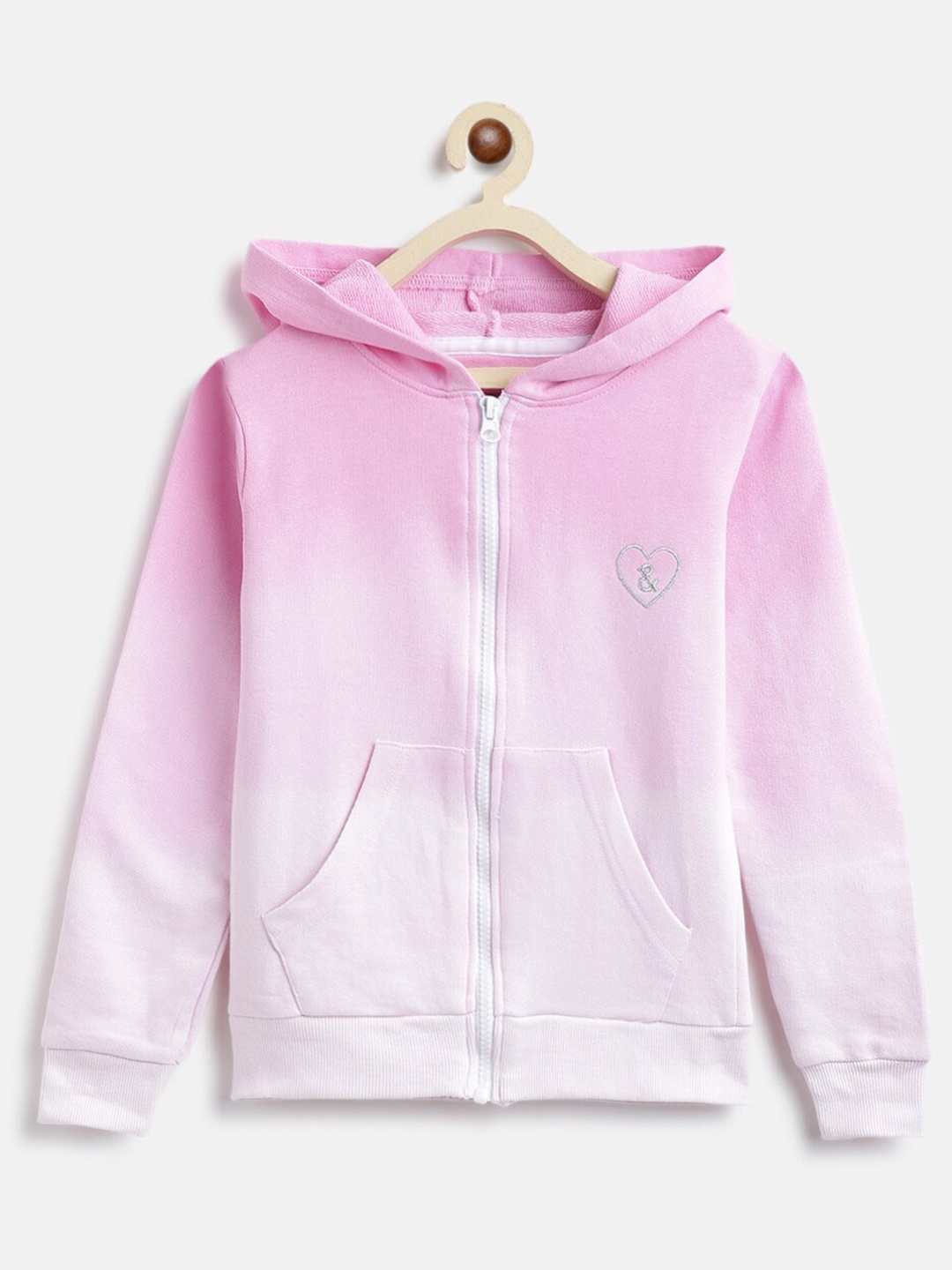 

TALES & STORIES Girls Pink Hooded Cotton Sweatshirt