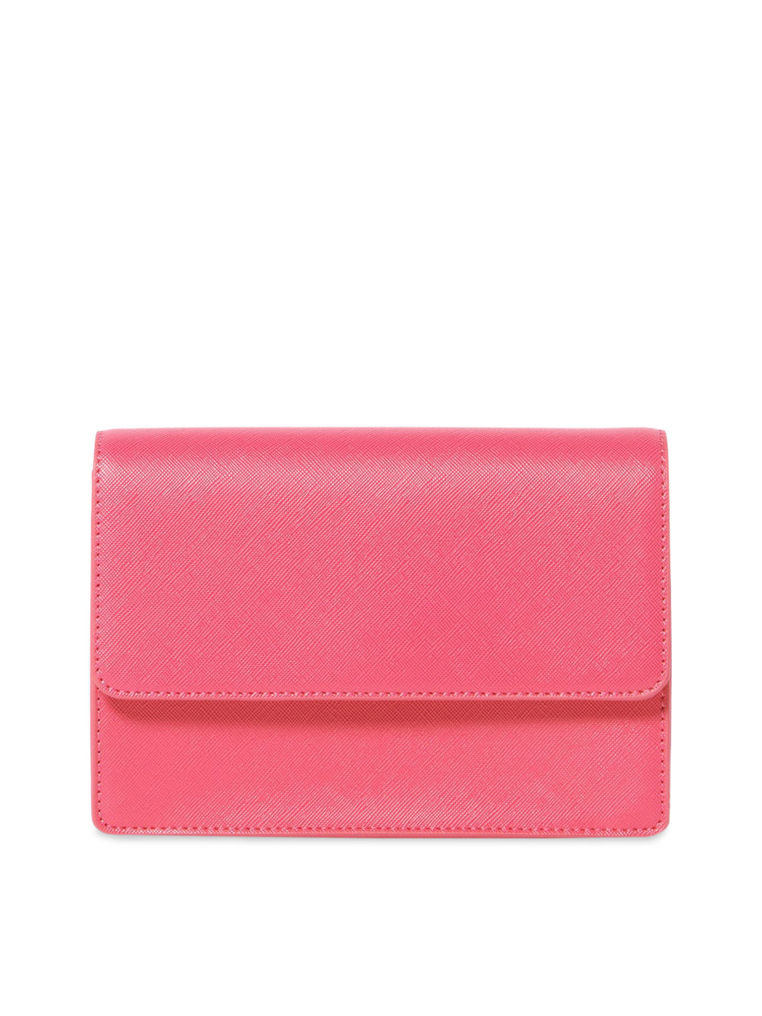 

Forever New Women Pink Textured PU Structured Sling Bag