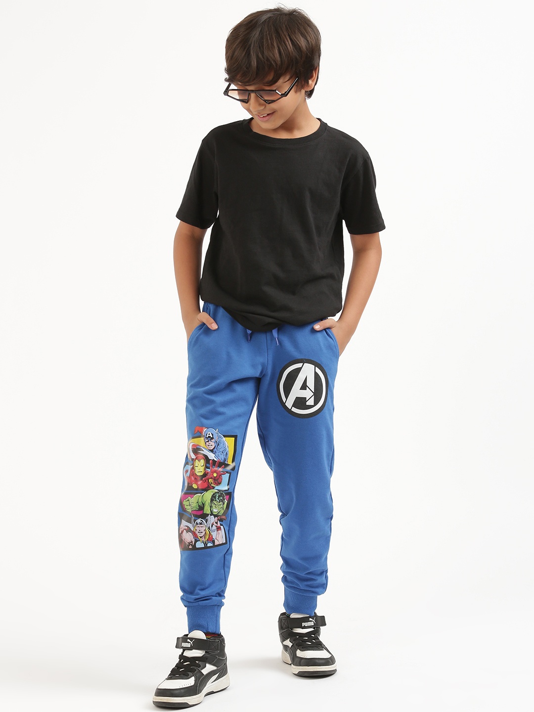 

Nap Chief Kids Blue Avengers Printed Cotton Joggers