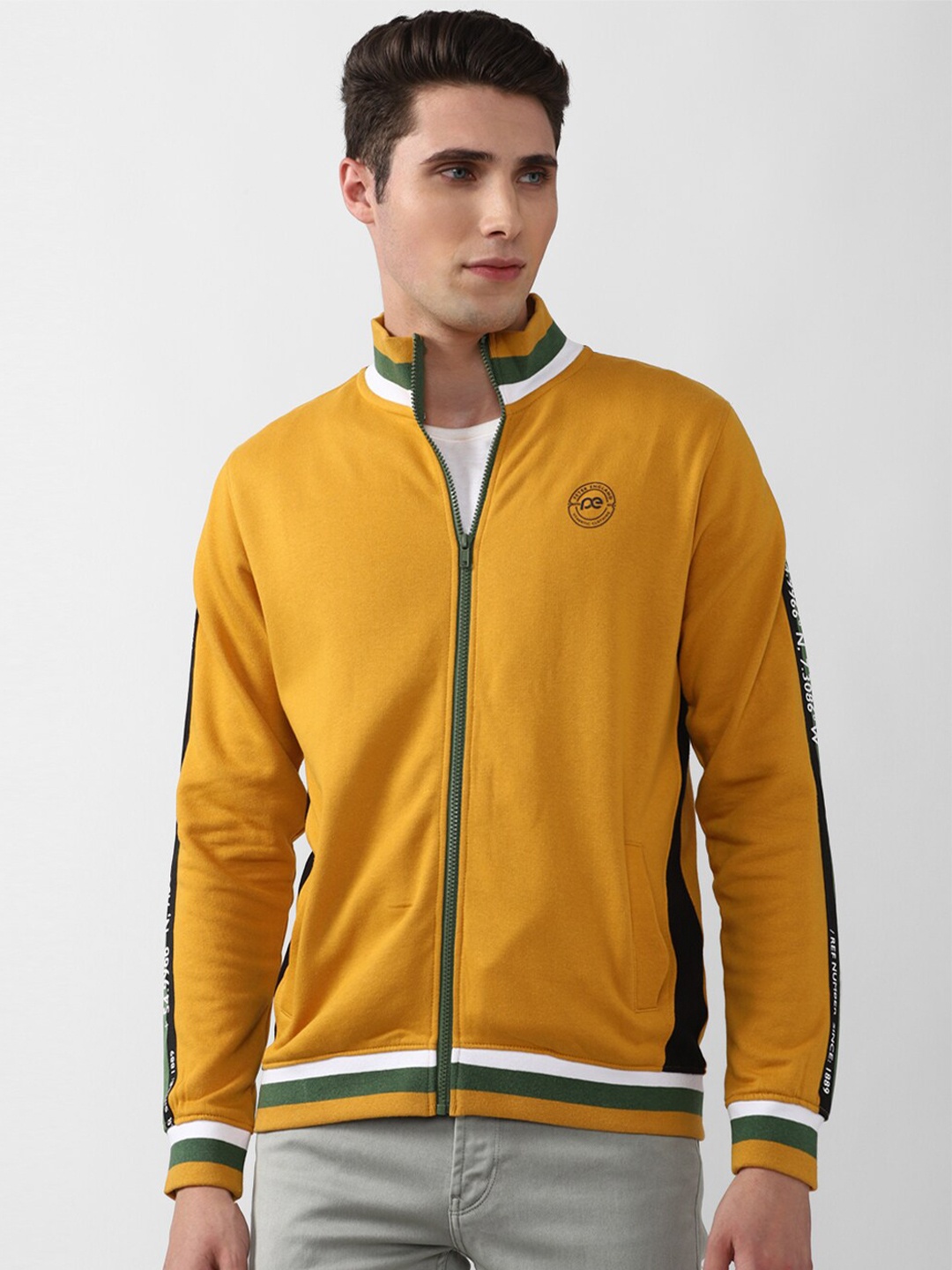 

Peter England Casuals Men Yellow Cotton Sweatshirt