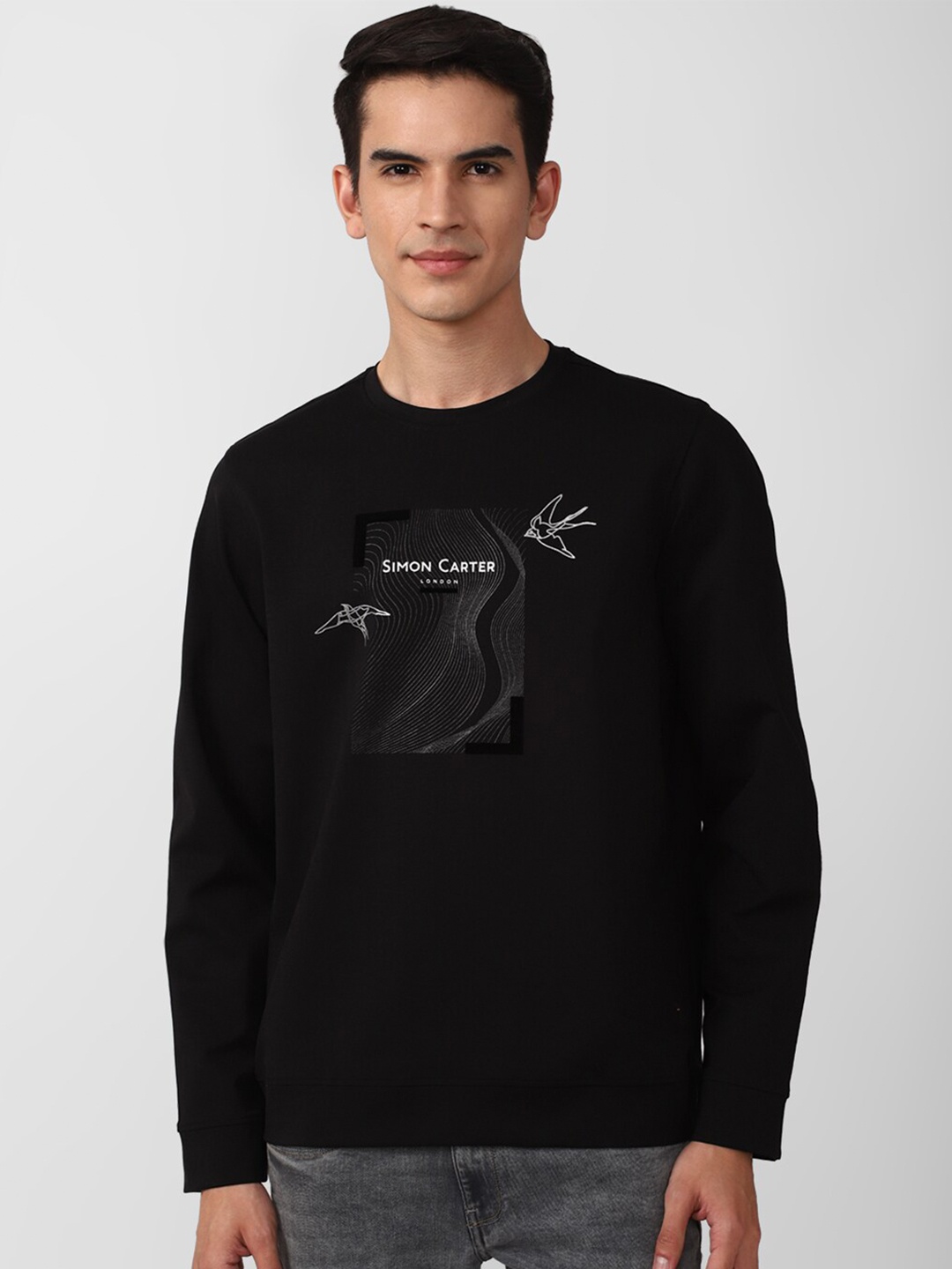 

SIMON CARTER LONDON Men Black Printed Sweatshirt