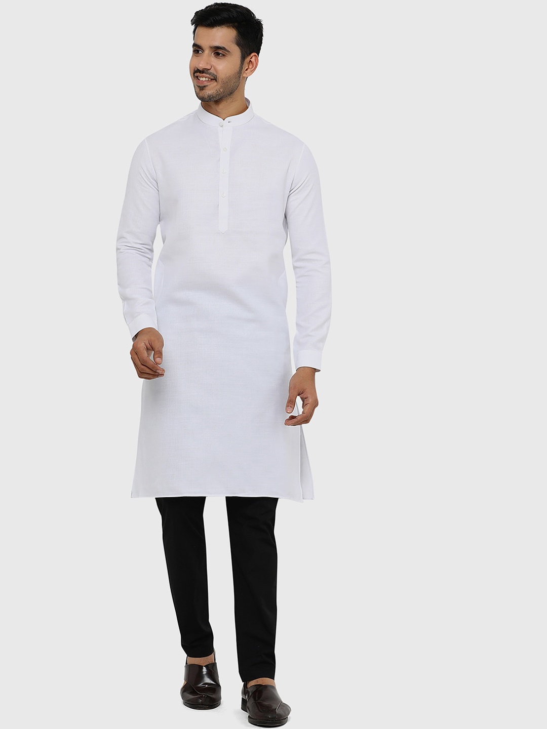 

Modi Kurta Regular Fit Mandarin Collar Straight Kurta, White