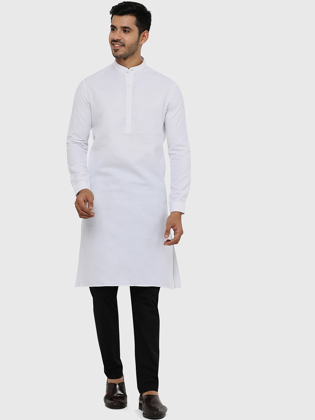 

Modi Kurta Regular Fit Mandarin Collar Straight Kurta, White