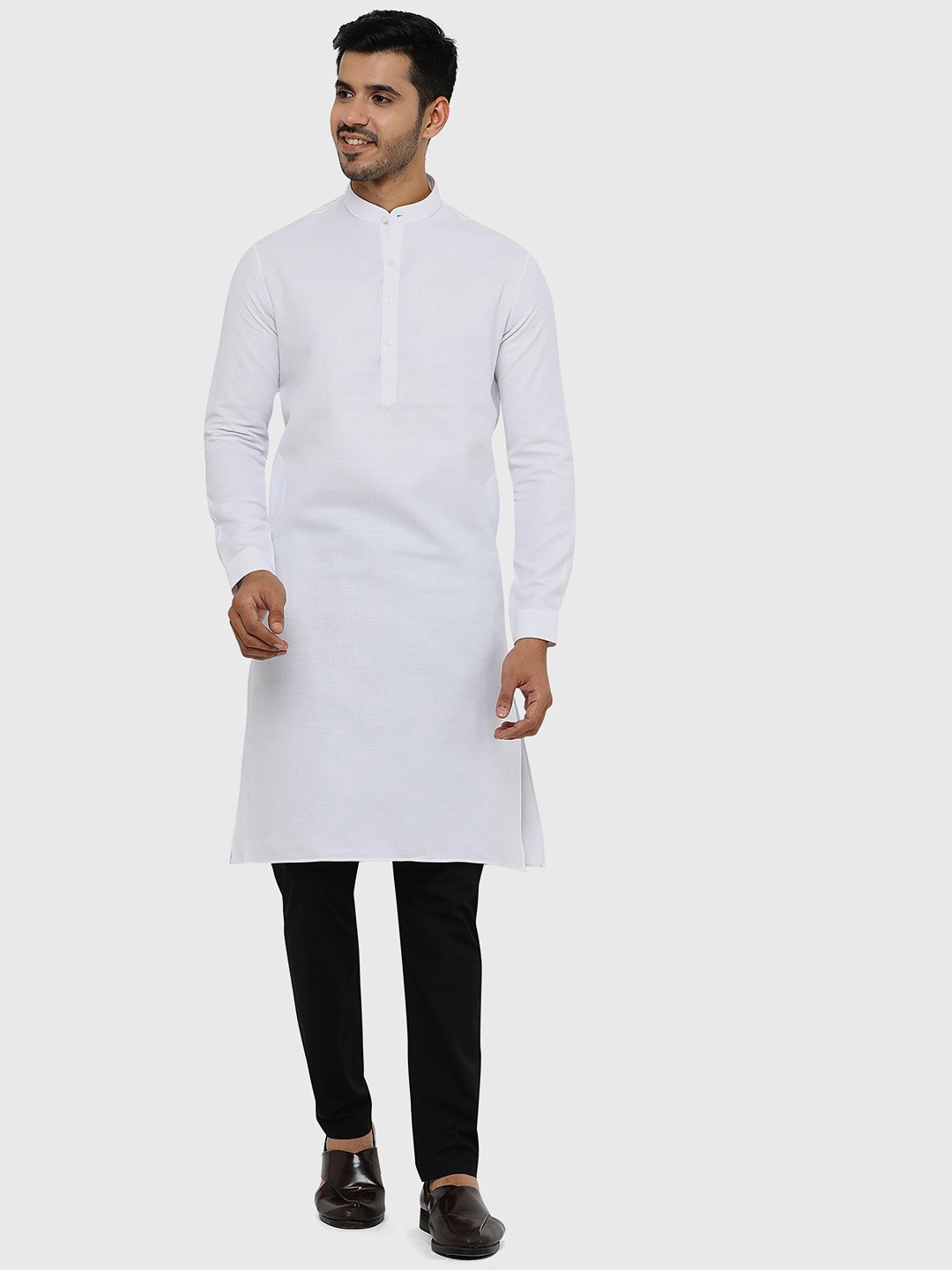 

Modi Kurta Regular Fit Mandarin Collar Straight Kurta, White