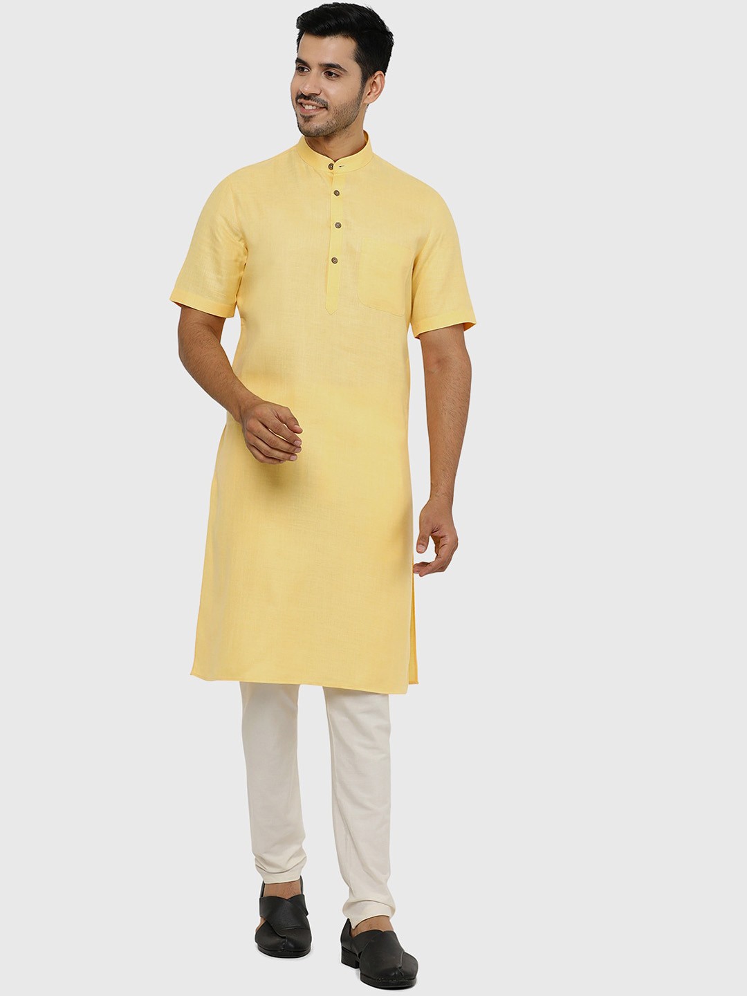 

Modi Kurta Men Solid Kurtas, Yellow