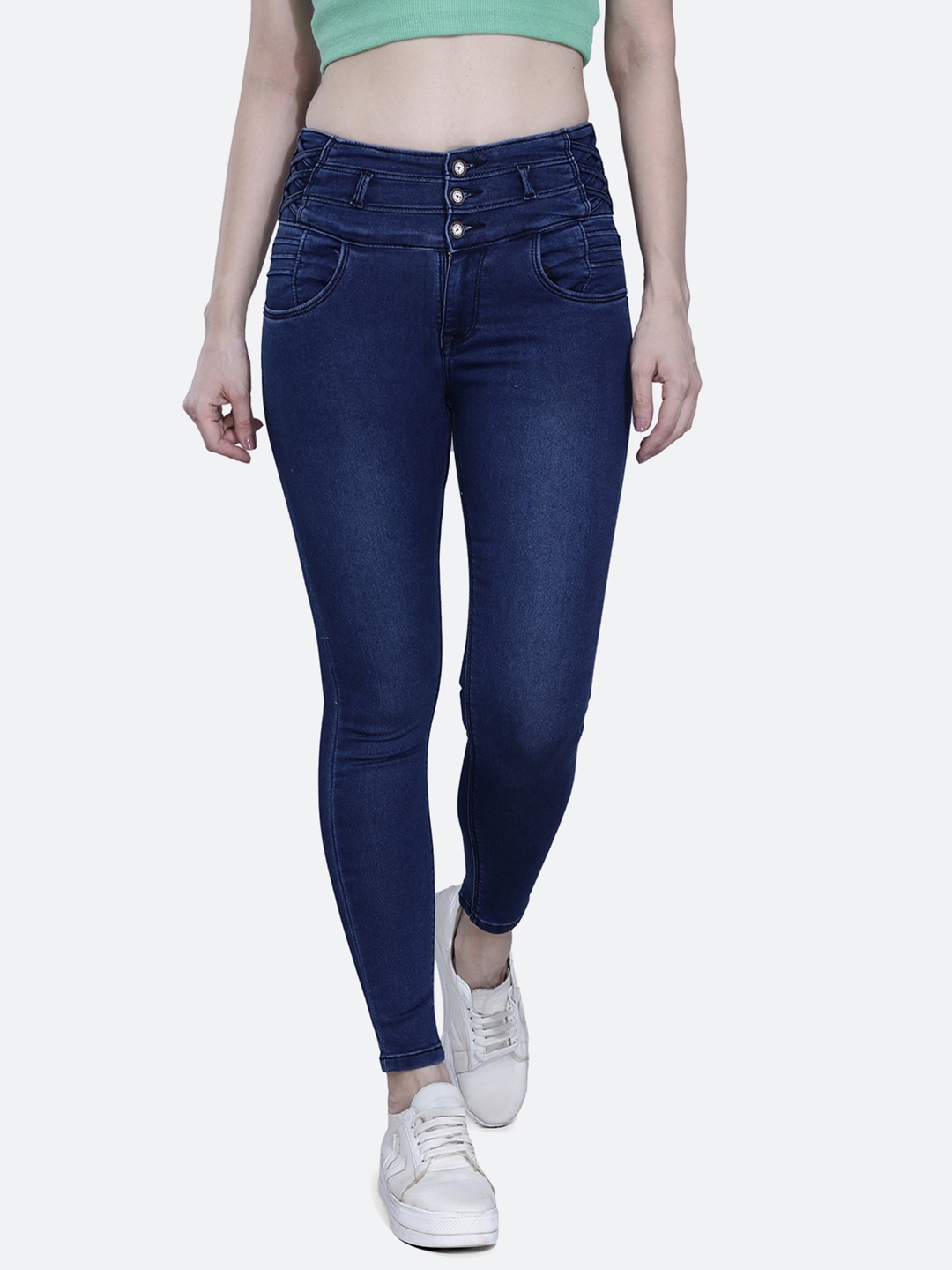 

FCK-3 Women Blue High-Rise Light Fade Stretchable Jeans