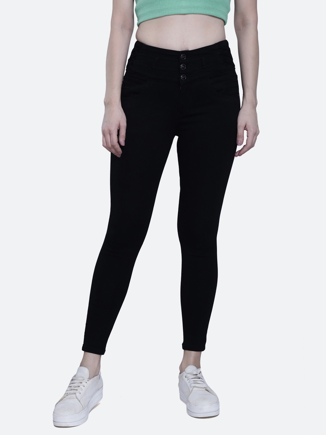 

FCK-3 Women Black High-Rise dark Shade Stretchable Cotton Jeans