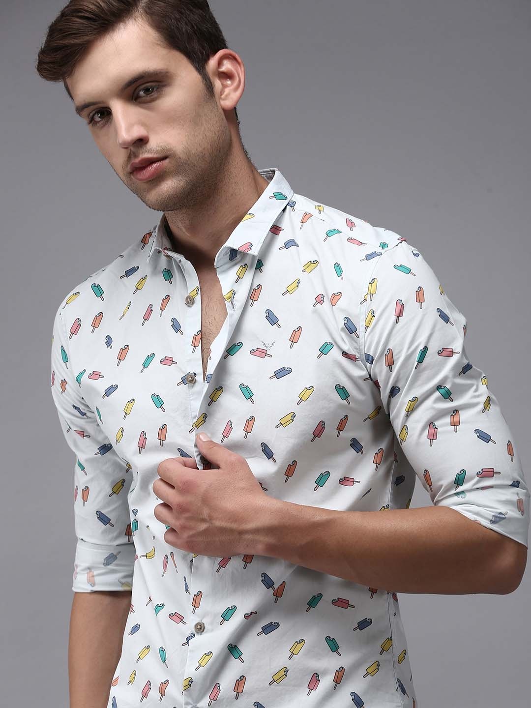 

SHOWOFF Men Blue Comfort Conversational Printed Cotton Casual Shirt