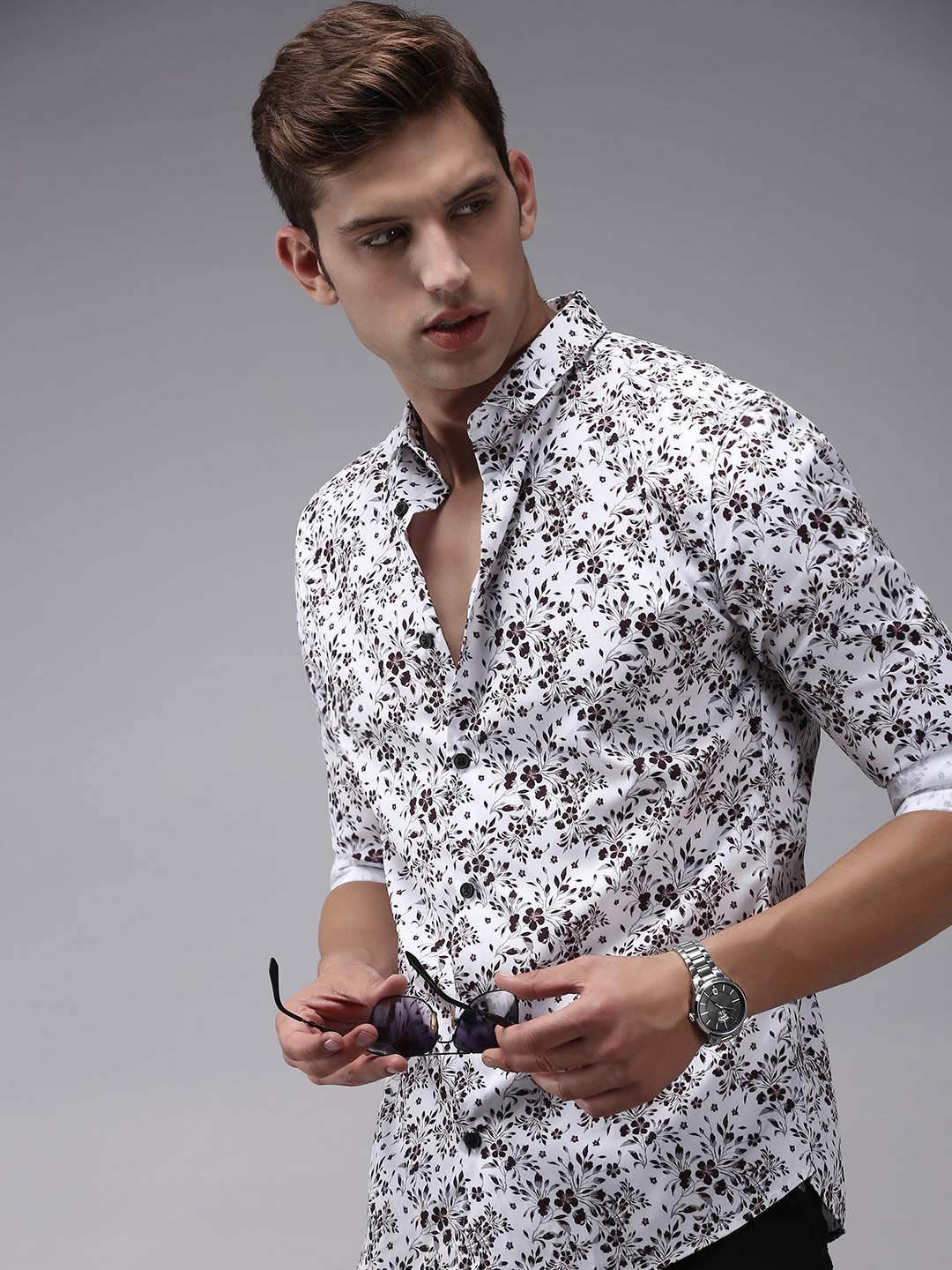 

SHOWOFF Men White Comfort Floral Printed Casual Shirt
