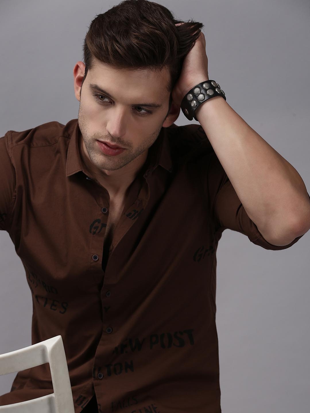 

SHOWOFF Men Brown Comfort Fit Cotton Casual Shirt