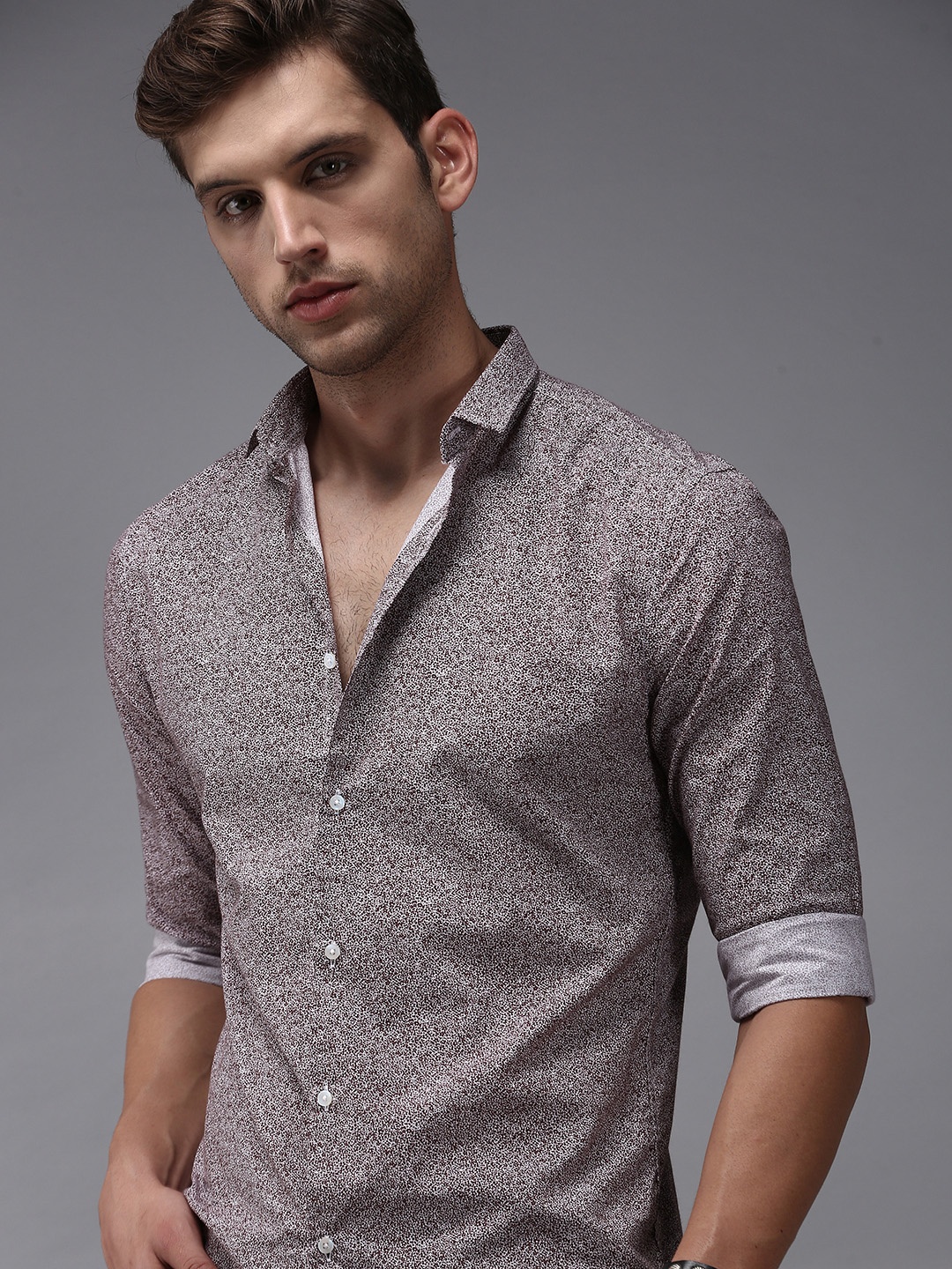 

SHOWOFF Men White Comfort Printed Cotton Casual Shirt