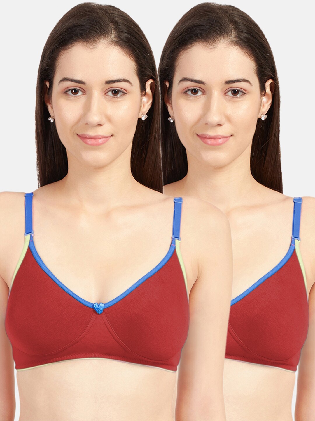 

Sonari Women Pack of 2 Red & Green Non-Padded Bra