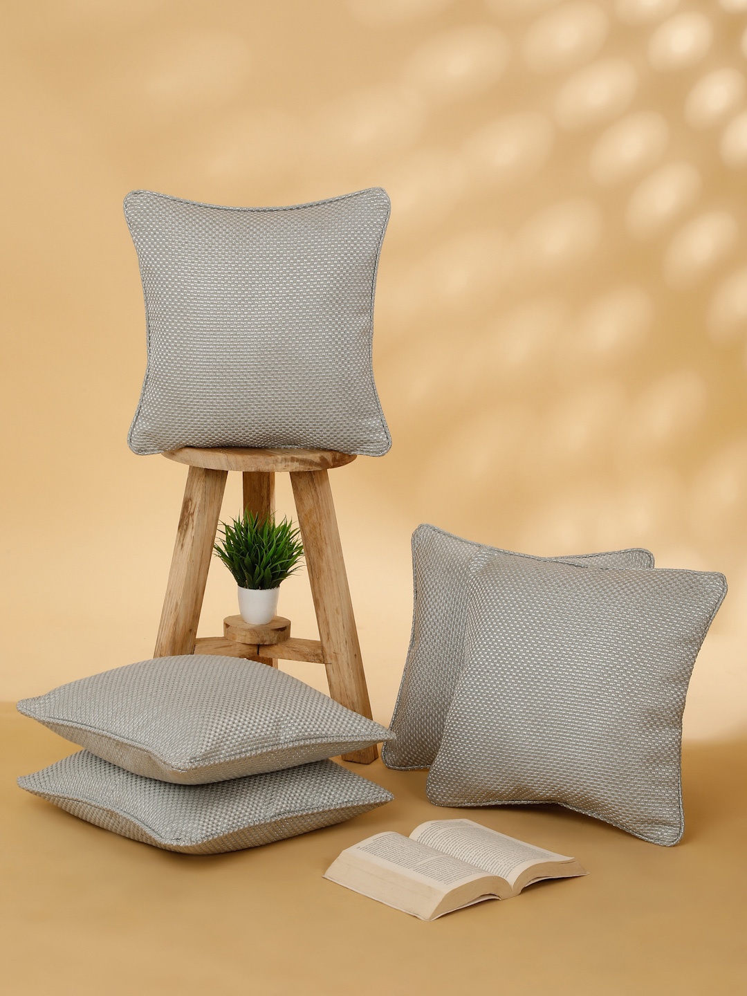 

ROSARA HOME Pack Of 2 Blue Cushion Covers