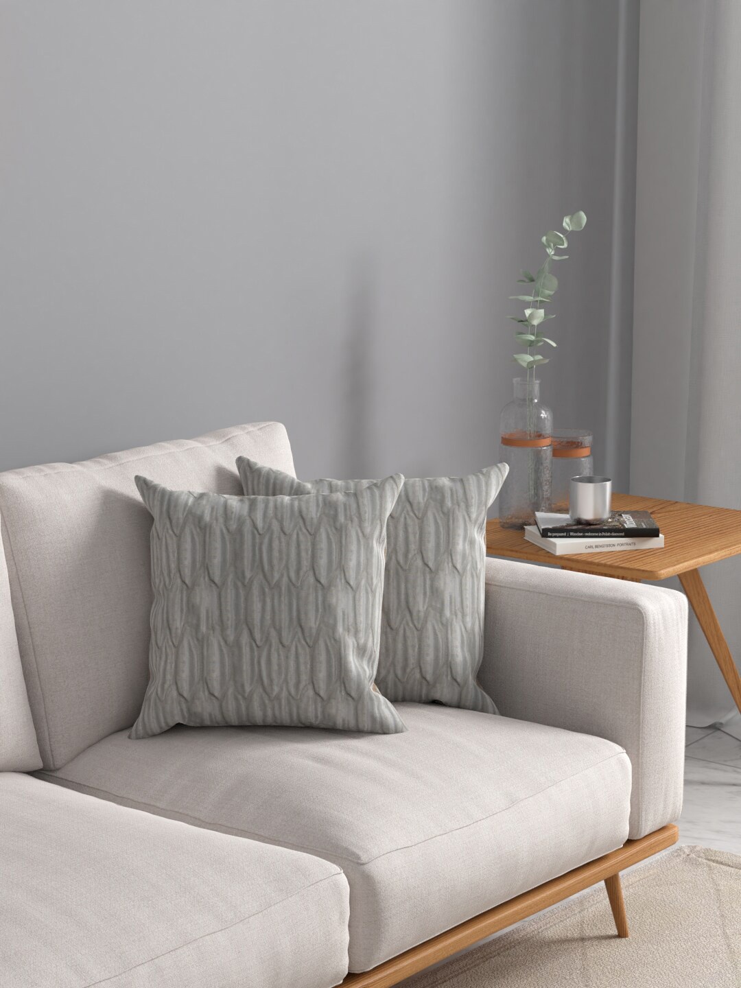 

ROSARA HOME Pack Of 2 Grey Cushion Covers