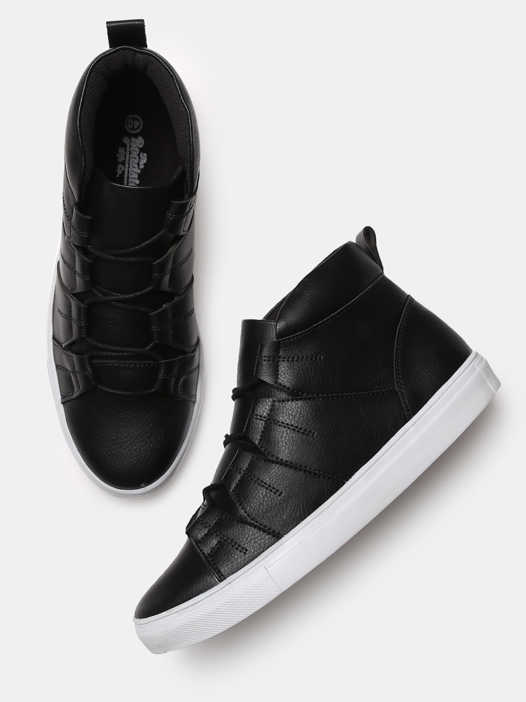 

Roadster Women Black Solid Mid-Top Sneakers