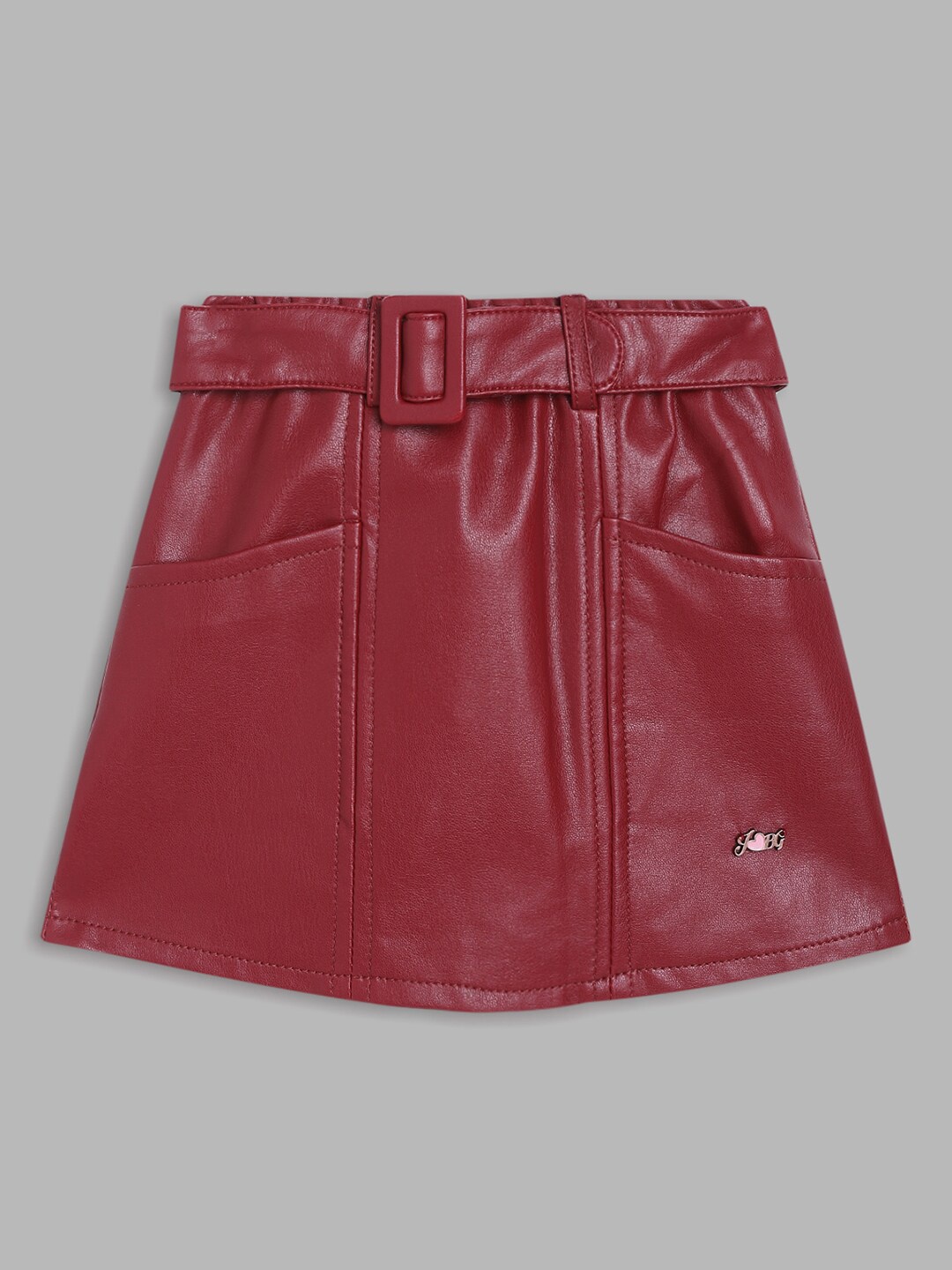 

Blue Giraffe Girls Maroon Solid Skirt