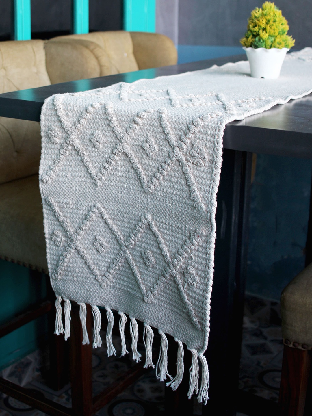 

THE little BIG STORE White Hand Woven Pure Cotton Runners