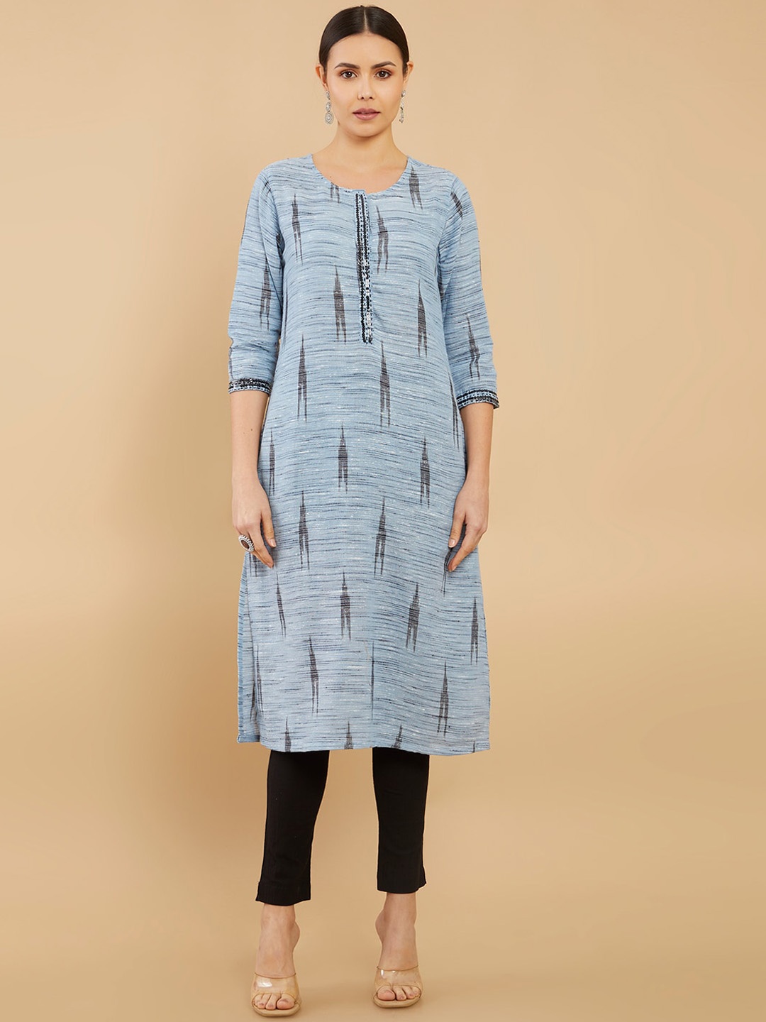 

Soch Abstract Printed Cotton Kurta, Blue
