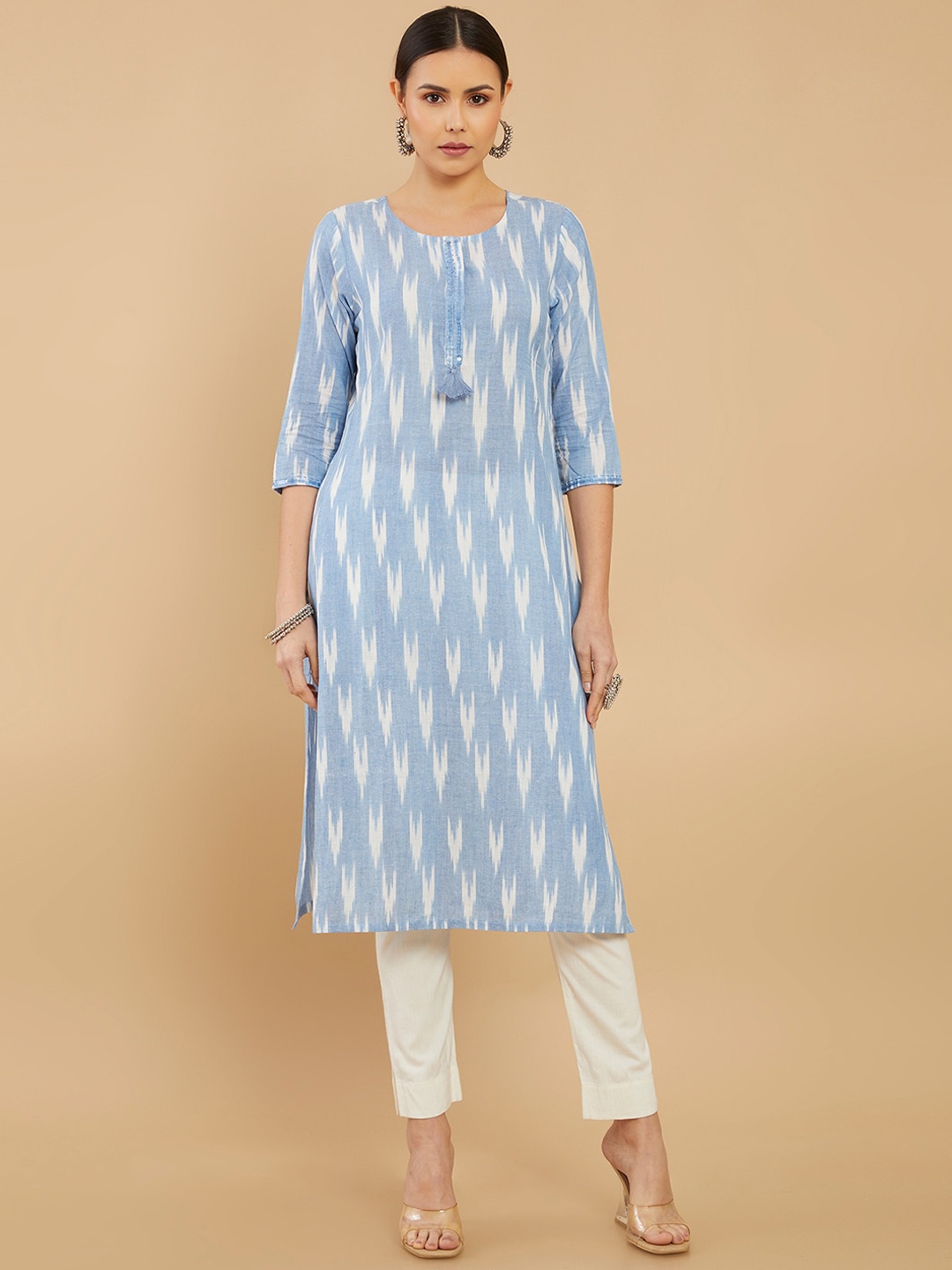 

Soch Geometric Printed Cotton Kurta, Blue