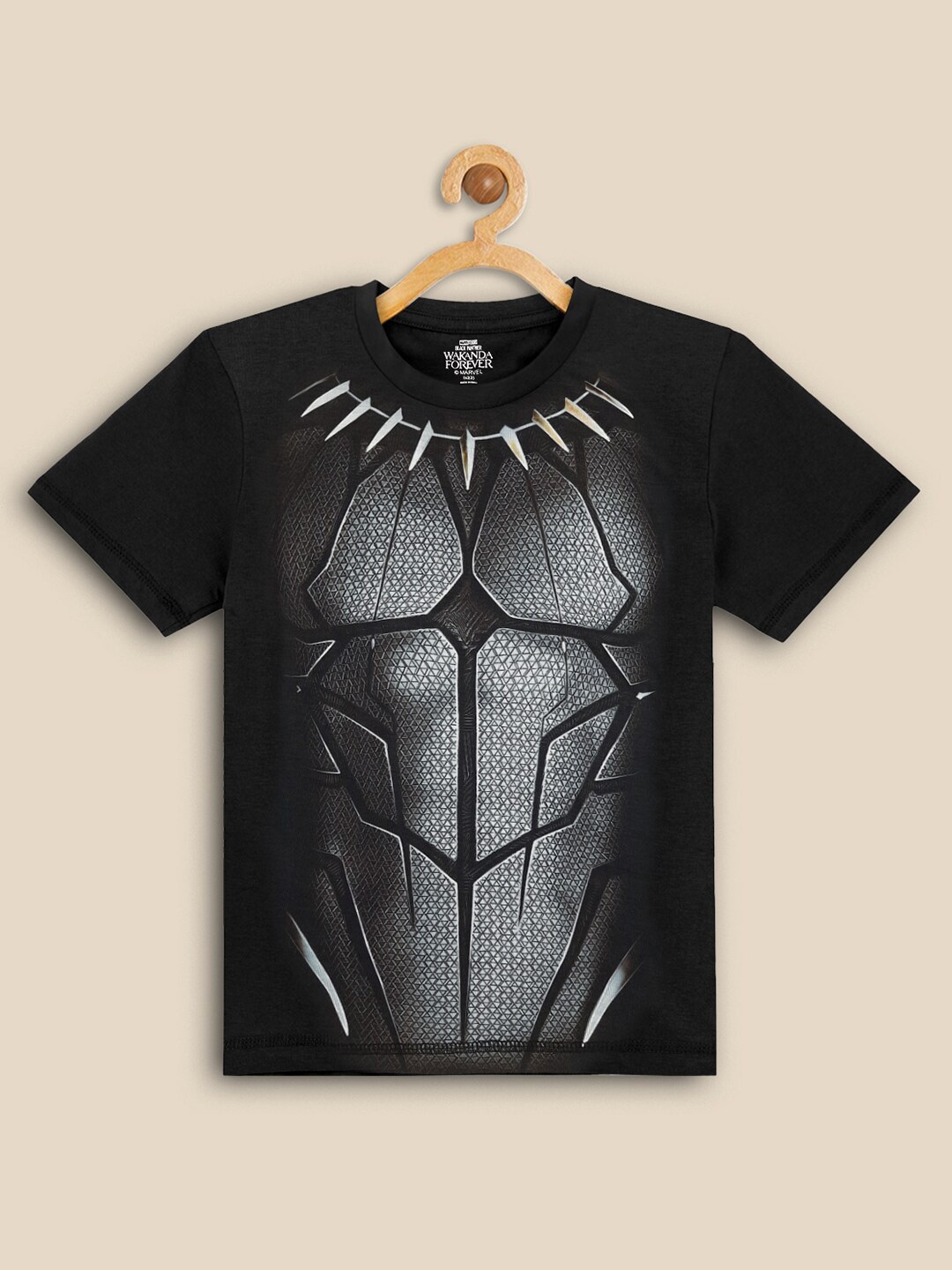 

Kids Ville Boys Black Panther Printed Black T-shirt