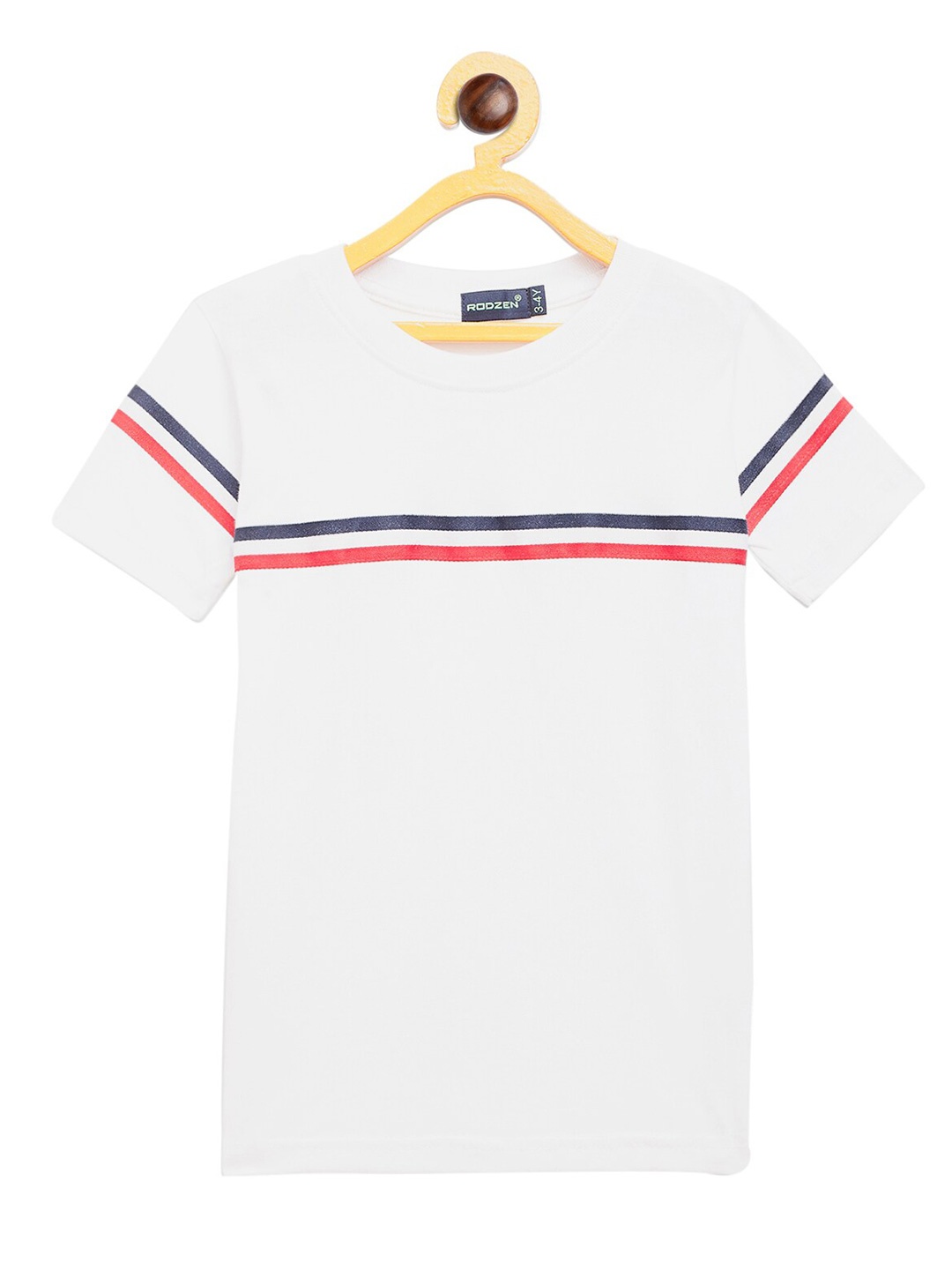 

Rodzen Boys White Pure Cotton T-shirt