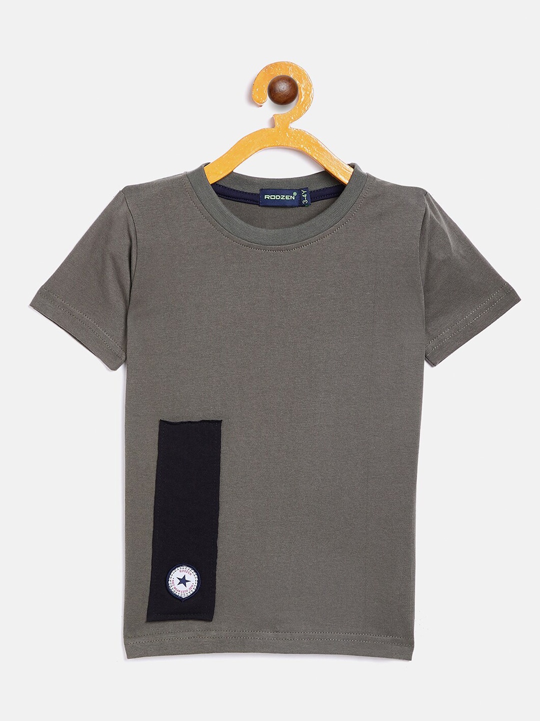

Rodzen Boys Grey Pure Cotton T-shirt