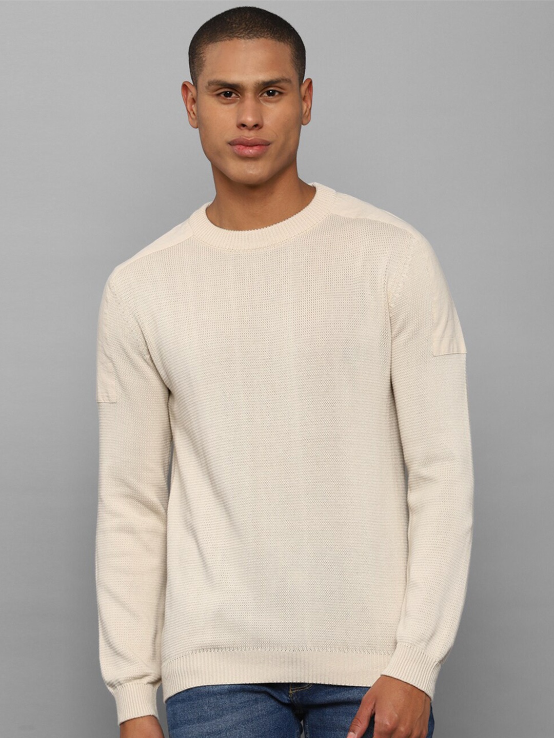 

Allen Solly Sport Men Beige Solid Cotton Pullover