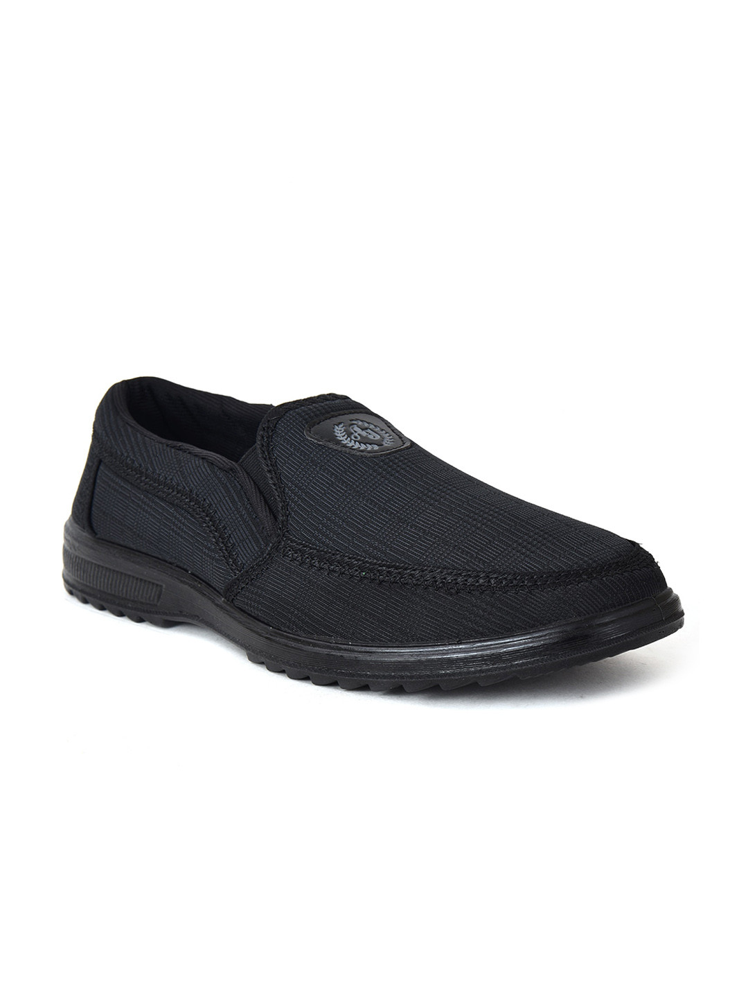 

Ajanta Men Black Woven Lightweight Slip-On Shoes