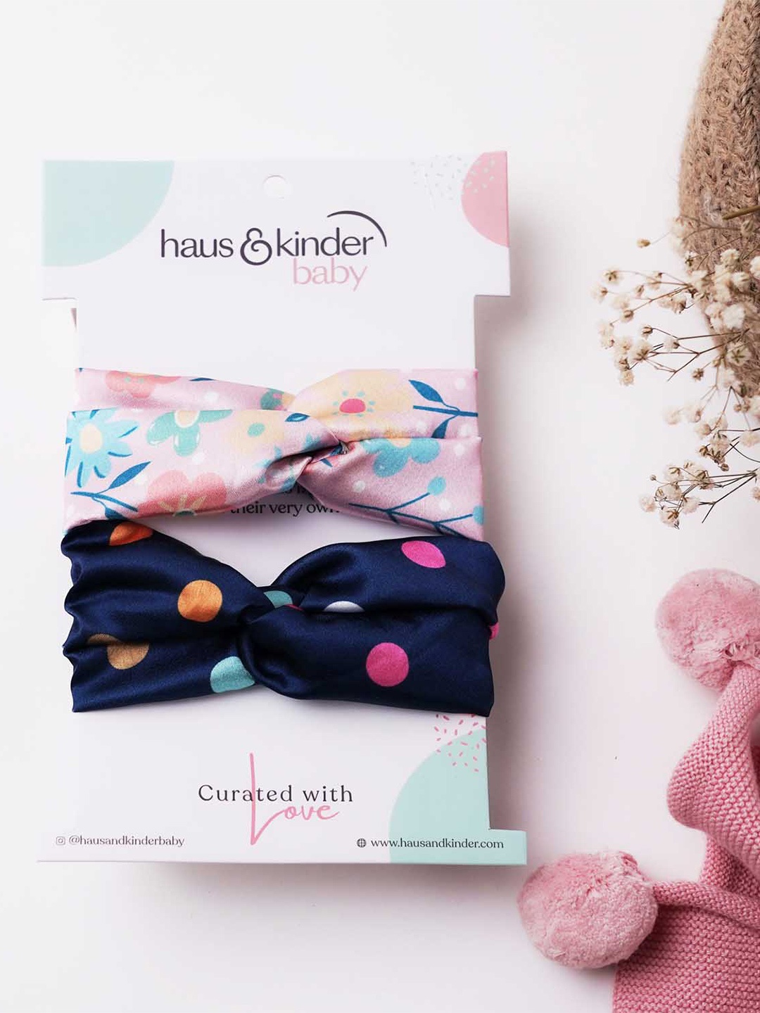 

haus & kinder Girls Pink & Blue Set of 2 Hairband