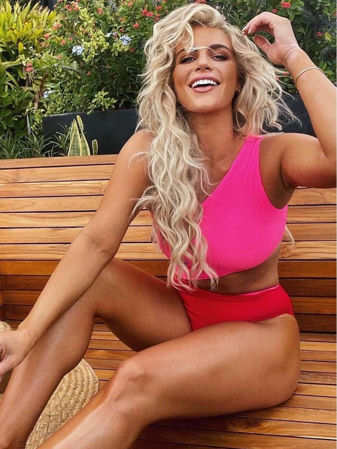 

FancyPants Pink & Red Colourblocked Swimwear Bodysuit